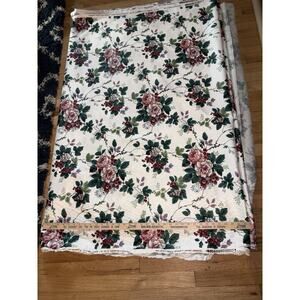 6 YD NOS Vtg Waverly Schumacher Pleasant Valley Polished Cotton Fabric Floral